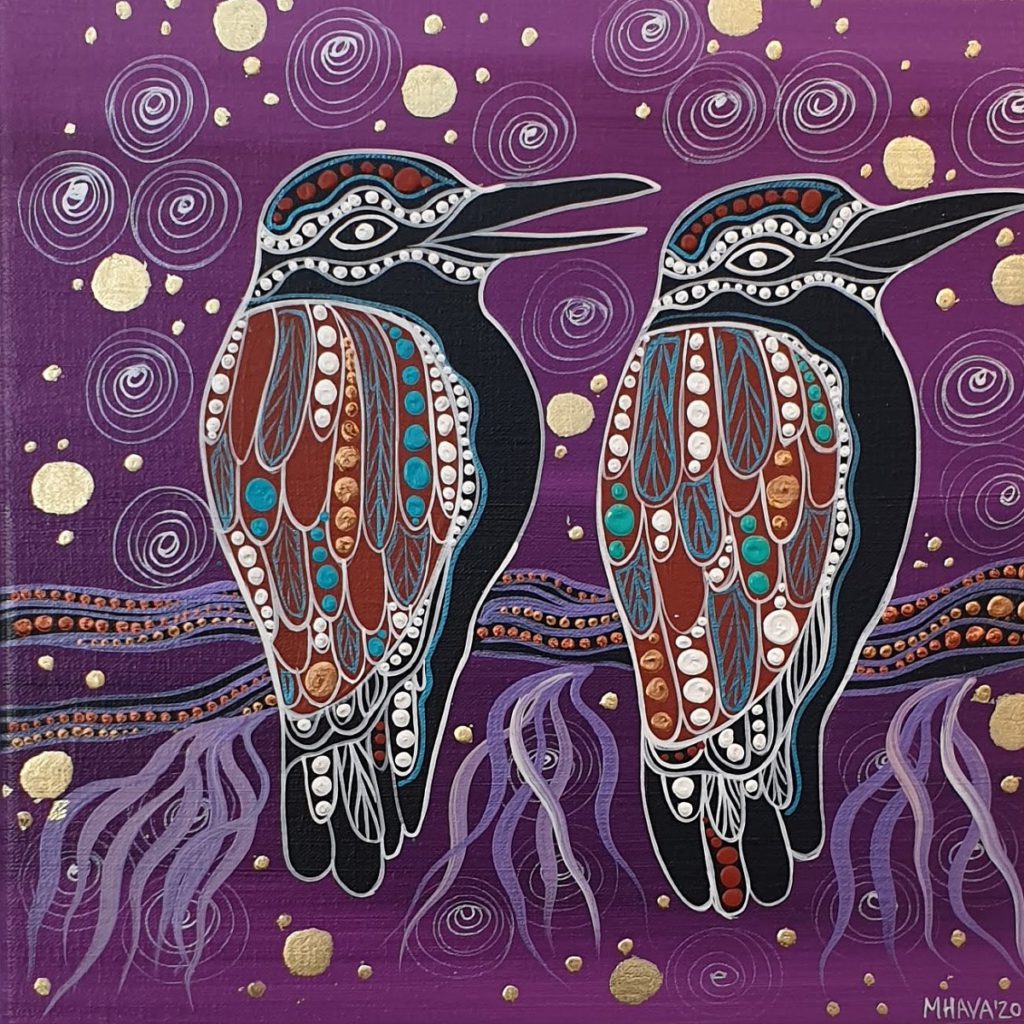 Kookaburras Perch by Aboriginal Artist Melanie Hava