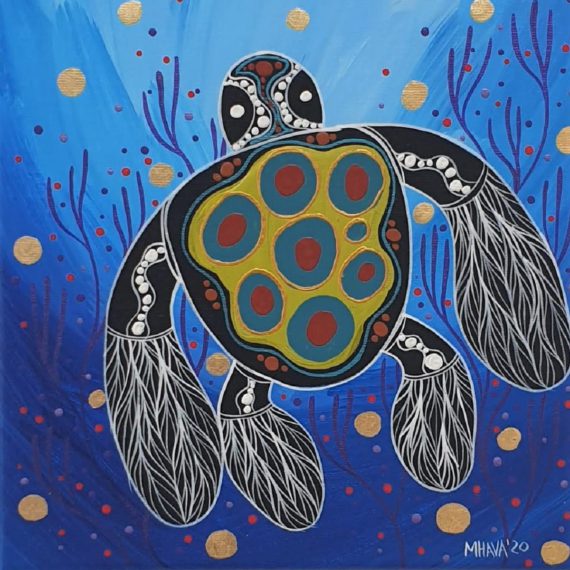 Turtle in the Corals by Aboriginal Artist Melanie Hava