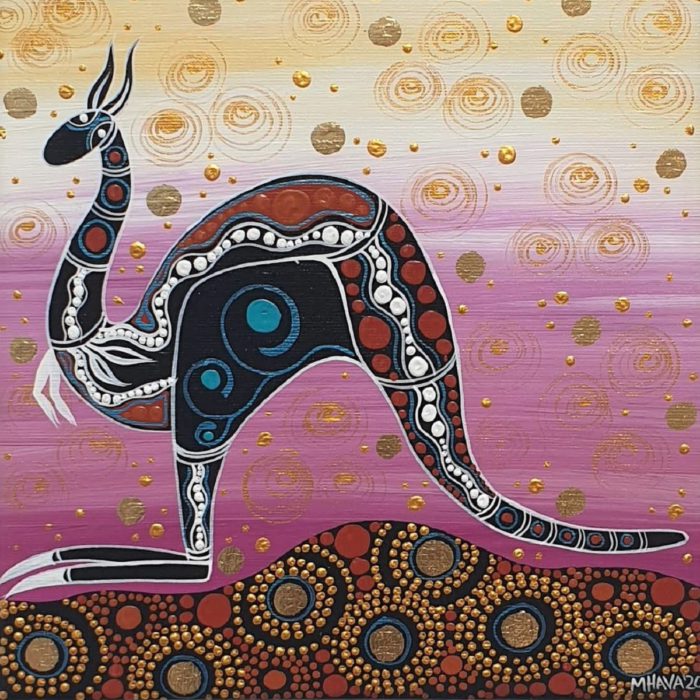 Kangaroo Resting By Aboriginal Artist Melanie Hava